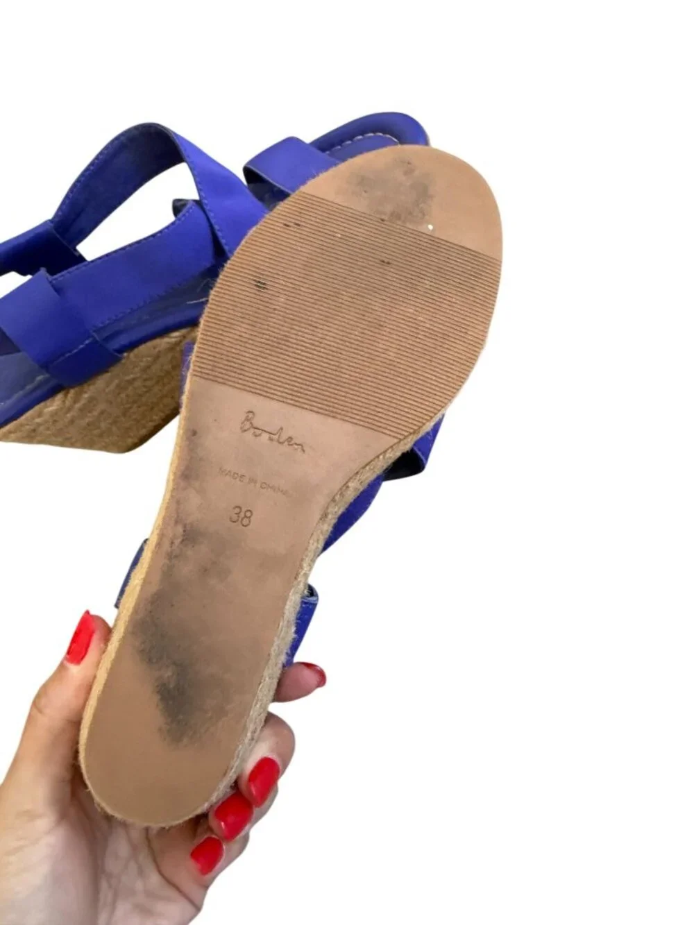 BODEN Purple Wedge Sandals Size 38 / US 8